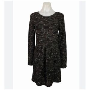 Maeve Anthro Boucle Tweed Mini Dress, XS, Black. Beautiful! Pockets!